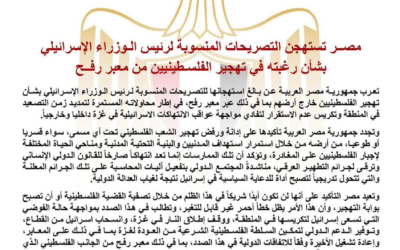 Egipt potępia działania Izraela – Palestyna musi powstać